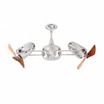 Matthews Fan 36-in 74W Duplo Dinamico Ceiling Fan, AC, 3-Speed, 6-Wood Blades, Polished Chrome