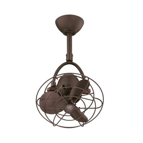 Matthews Fan 13-in 46W Diane Ceiling Fan w/Remote, AC, 3-Speed, 3-Metal Blades, Textured Bronze