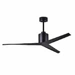 Matthews Fan 56-in 33W Eliza Ceiling Fan w/Remote, DC, 6-Speed, 3-Matte Black Blades, Matte Black