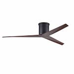 Matthews Fan 56-in 33W Eliza-H Ceiling Fan w/Remote, DC, 6-Speed, 3-Walnut Blades, Matte Black