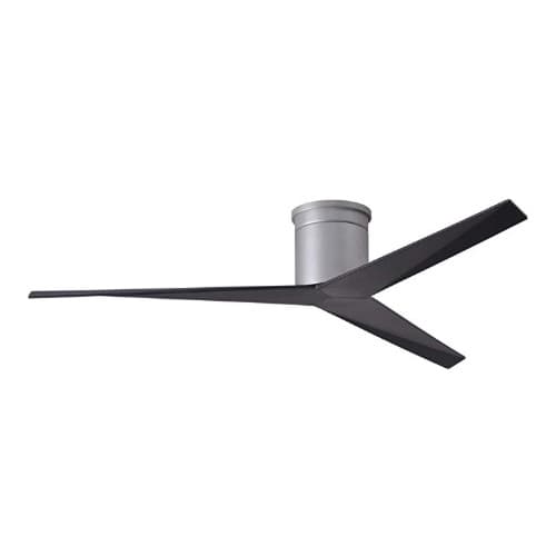 Matthews Fan 56-in 33W Eliza-H Ceiling Fan w/Remote, DC, 6-Speed, 3-Matte Black Blades, Brushed Nickel