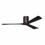 Matthews Fan 60-in 32W Irene Ceiling Fan, DC, 6-Speed, 3-Black Blades, Brushed Bronze