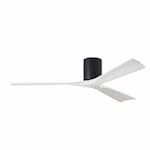 Matthews Fan 60-in 32W Irene Ceiling Fan, DC, 6-Speed, 3-White Blades, Black