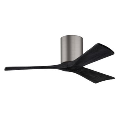 Matthews Fan 42-in 17W Irene-3H Flush Mount Ceiling Fan, Black Blades, Pewter