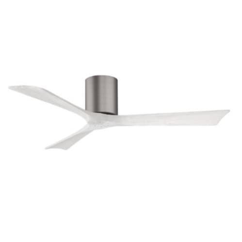 Matthews Fan 52-in 32W Irene-3H Flush Mount Ceiling Fan, White Blades, Pewter