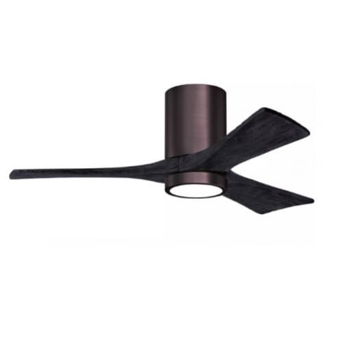 Matthews Fan 42-in 17W Irene-3H Ceiling Fan w/ Light Kit, Black Blades, Bronze