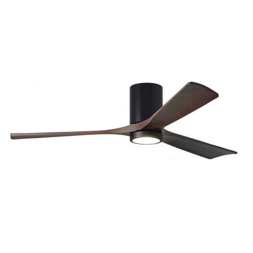 Matthews Fan 42-in 17W Irene-3HLK Ceiling Fan w/Light, DC, 6-Speed, 3-Walnut Blades, Matte Black