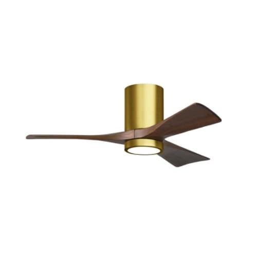 Matthews Fan 42-in 17W Irene LK Ceiling Fan w/ LED Light Kit, DC, 6-Speed, 3-Walnut Blades, Brass