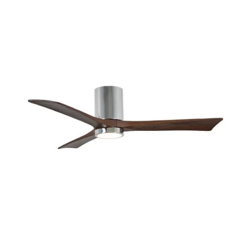 Matthews Fan 42-in 17W Irene-3HLK Ceiling Fan w/Light, DC, 6-Speed, 3-Walnut Blades, Polished Chrome