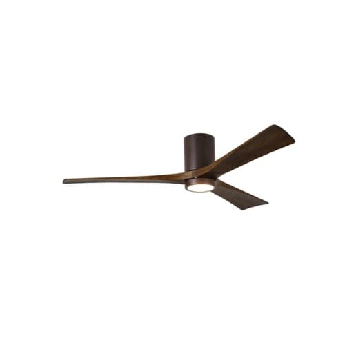 Matthews Fan 52-in 32W Irene-3HLK Ceiling Fan w/Light, DC, 6-Speed, 3-Walnut Blades, Textured Bronze