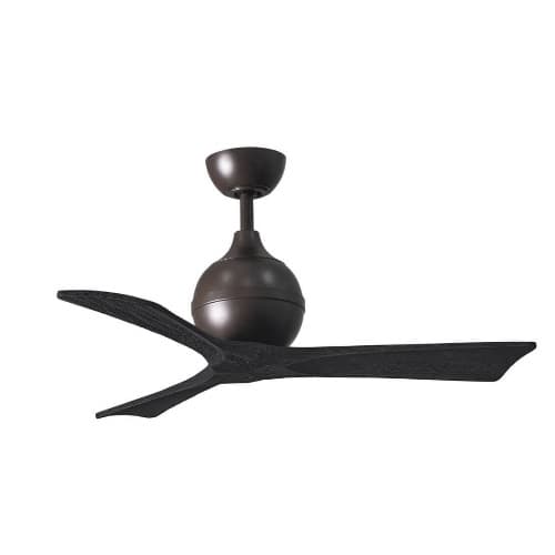 Matthews Fan 42-in 17W Irene Ceiling Fan, DC, 6-Speed, 3-Black Blades, Bronze