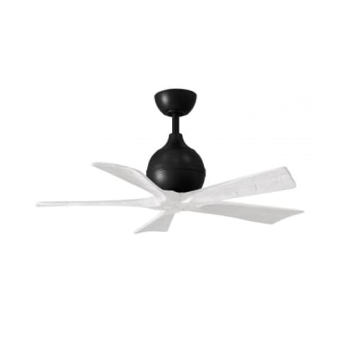 Matthews Fan 42-in 25W Irene Ceiling Fan, DC, 6-Speed, 5-White Blades, Black