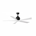 Matthews Fan 52-in 32W Irene Ceiling Fan, DC, 6-Speed, 5-White Blades, Black