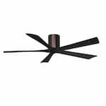 Matthews Fan 60-in 31W Irene Ceiling Fan, DC, 6-Speed, 5-Black Blades, Brushed Bronze