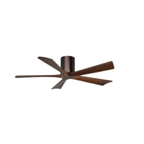 Matthews Fan 52-in 31W Irene Ceiling Fan, DC, 6-Speed, 5-Walnut Blades, Brushed Bronze