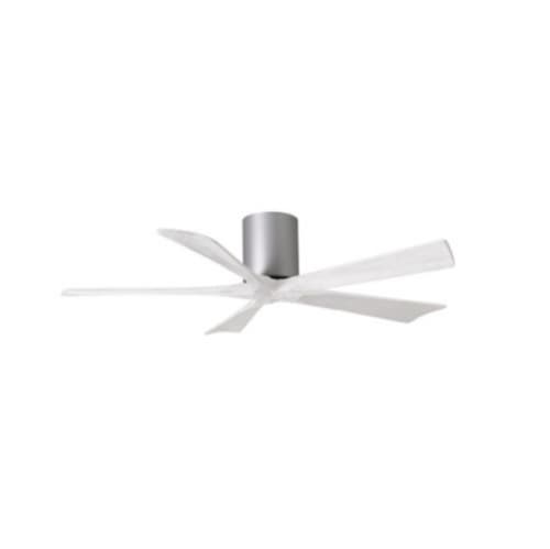 Matthews Fan 52-in 31W Irene Ceiling Fan, DC, 6-Speed, 5-White Blades, Nickel