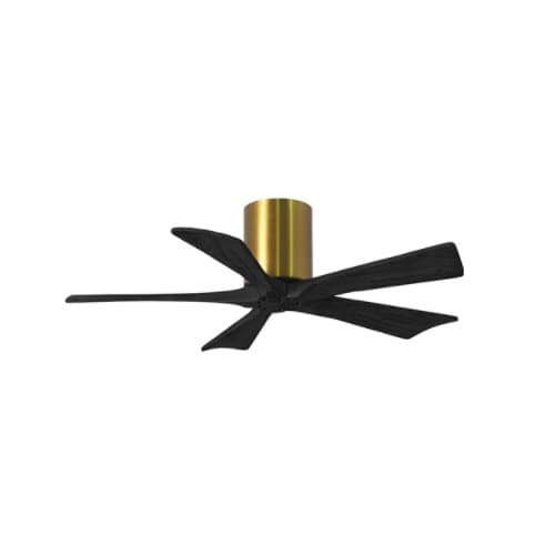 Matthews Fan 42-in 25W Irene Ceiling Fan, DC, 6-Speed, 5-Black Blades, Brass