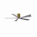 Matthews Fan 42-in 25W Irene-5H Ceiling Fan w/Remote, DC, 6-Speed, 5-Barn Wood Blades, Brushed Brass