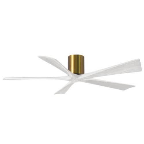 Matthews Fan 60-in 31W Irene Ceiling Fan, DC, 6-Speed, 5-White Blades, Brass