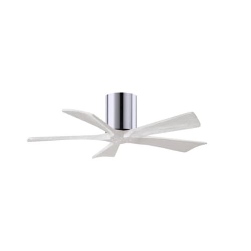 Matthews Fan 42-in 25W Irene Ceiling Fan, DC, 6-Speed, 5-White Blades, Chrome