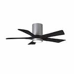 Matthews Fan 52-in 31W Irene Ceiling Fan w/ LED Light Kit, DC, 6-Speed, 5-Black Blades, Nickel