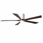 Matthews Fan 52-in 31W Irene-5HLK Ceiling Fan w/Light, DC, 6-Speed, 5-Walnut Blades, Gloss White