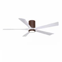 60-in 30W Irene-5H Ceiling Fan w/ Light Kit, White Blades, Walnut