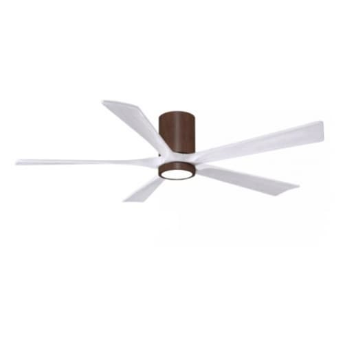 Matthews Fan 60-in 30W Irene-5H Ceiling Fan w/ Light Kit, White Blades, Walnut