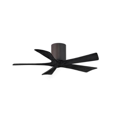 Matthews Fan 42-in 25W Irene Ceiling Fan, DC, 6-Speed, 5-Black Blades, Bronze