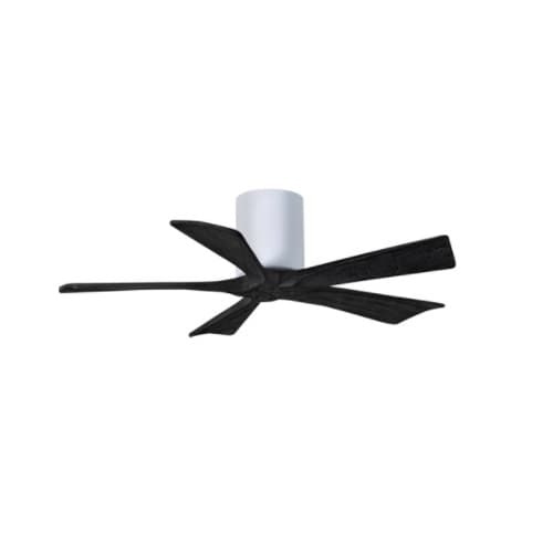 Matthews Fan 42-in 25W Irene Ceiling Fan, DC, 6-Speed, 5-Black Blades, White