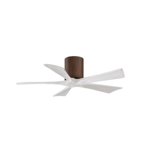 Matthews Fan 42-in 25W Irene Ceiling Fan, DC, 6-Speed, 5-White Blades, Walnut