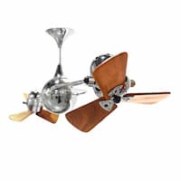 62-in 91W Italo Ventania Ceiling Fan, AC, 3-Speed, 6-Wood Blades, Polished Chrome