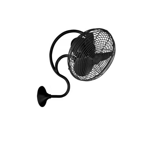 Matthews Fan 13-in 47W Melody Oscillating Wall AC, 3-Speed, Black