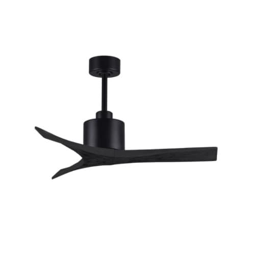 Matthews Fan 42-in 31W Mollywood Ceiling Fan, DC, 6-Speed, 3-Black Blades, Black