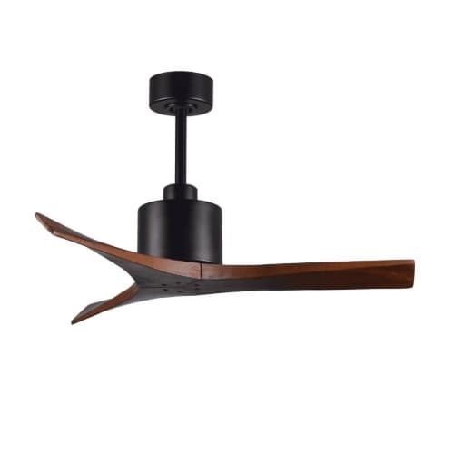 Matthews Fan 42-in 31W Mollywood Ceiling Fan, DC, 6-Speed, 3-Walnut Blades, Matte Black