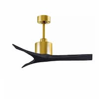 42-in 31W Mollywood Ceiling Fan, Matte Black Blades, Brushed Brass