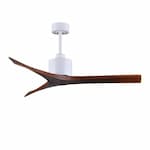 Matthews Fan 42-in 31W Mollywood Ceiling Fan, DC, 6-Speed, 3-Walnut Blades, Matte White