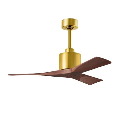 Matthews Fan 42-in 20W Nan Ceiling Fan, Walnut Blades, Brushed Brass