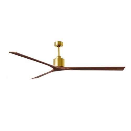 Matthews Fan 90-in 31W Nan XL Ceiling Fan, Walnut Blades, Brushed Brass