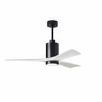 Matthews Fan 52-in 32W Patricia Ceiling Fan w/ LED Light Kit, DC, 6-Speed, 3-White Blades, Black