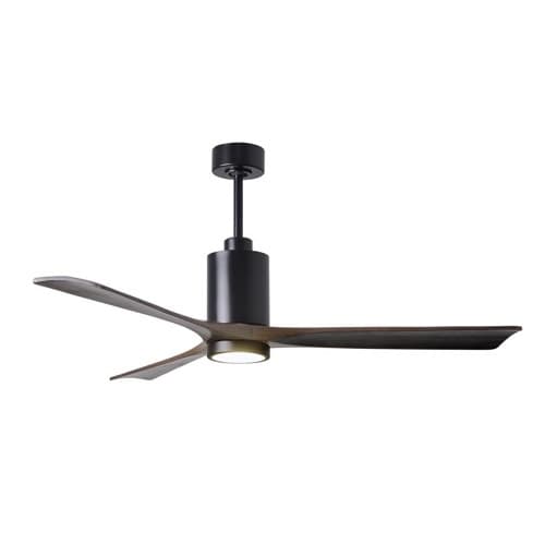 Matthews Fan 42-in 16W Patricia-3 Ceiling Fan w/Light, DC, 6-Speed, 3-Walnut Blades, Matte Black