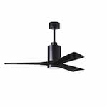 Matthews Fan 52-in 32W Patricia Ceiling Fan w/ LED Light Kit, DC, 6-Speed, 3-Black Blades, Black