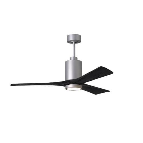 Matthews Fan 52-in 32W Patricia Ceiling Fan w/ LED Light Kit, DC, 6-Speed, 3-Black Blades, Nickel