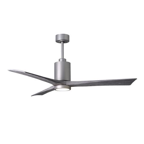 Matthews Fan 52-in 32W Patricia-3 Ceiling Fan w/Light, DC, 6-Speed, 3-Barn Wood Blades, Brushed Nickel