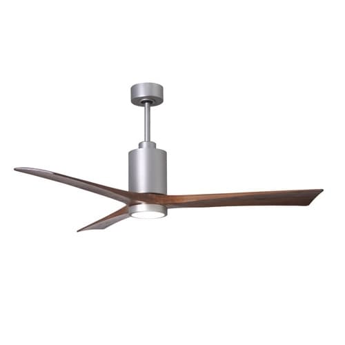 Matthews Fan 42-in 16W Patricia-3 Ceiling Fan w/Light, DC, 6-Speed, 3-Walnut Blades, Brushed Nickel