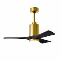 42-in 16W Patricia-3 Ceiling Fan, Matte Black Blades, Brushed Brass