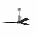 Matthews Fan 60-in 32W Patricia Ceiling Fan w/ LED Light Kit, DC, 6-Speed, 3-Black Blades, Chrome