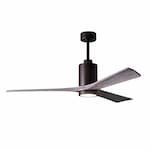 Matthews Fan 52-in 32W Patricia-3 Ceiling Fan w/Light, DC, 6-Speed, 3-Barn Wood Blade, Textured Bronze