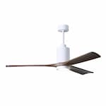 Matthews Fan 60-in 31W Patricia-3 Ceiling Fan w/Light, DC, 6-Speed, 3-Walnut Blades, Gloss White