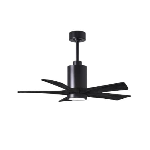 Matthews Fan 42-in 30W Patricia Ceiling Fan, LED Light Kit, DC, 6-Speed, 5-Black Blades, Black